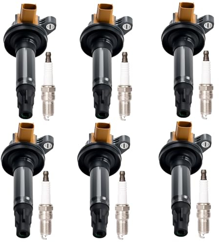 Set of 6 Ignition Coil Pack Spark Plugs Fits for 3.5 EcoBoost V6 Ford F150 F-150 Flex Taurus Explorer Lincoln MKS MKT 2011 2012 2013 2014 2015 2016 2017 3.5L Turbo Coils Spark Plugs UF646 DG549 | for 2013-2017 Ford Explorer Sport | 2015-2017 Ford Expedition Coil Packs | Replaces# DG549, UF646
