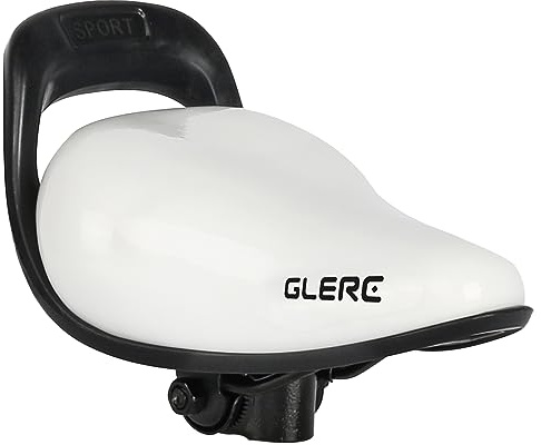 Glerc Kids Bike Seat Saddle with Parent Handle Accessories Fit for 12 14 16 18 20 inch Girls & Boys Road City BMX Mountain Cruiser Bicycle, White
