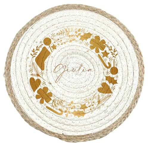 Sottopiatto Natale Tovaglietta Alimentare in Vimini Personalizzata con Nome a tema Natalizio Idea Regalo Natale Capodanno Befana Donna Compleanno Colazione Pranzo Cena Merenda Casa Ufficio