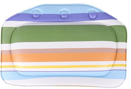 FRCOLOR Badewannenkissen 12X8X1.2 Zoll Weicher Schwamm Mit Rutschfestem Saugnapf Für Kopf Schulter Und Nackenstütze Waschbar Komfortable Badewannenauflage Für Entspannung Im Badezimmer