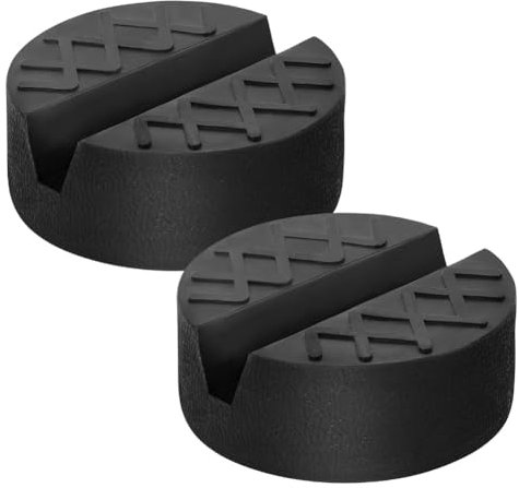 URAQT Car Jack Pad, Universal Floor Jack Rubber Pad, Slotted Trolley Jacking Blocks Adapter, Pinch Weld Side Frame Rail Protector for Trolley Jack, Vehicle Lift and Axle Stand, 65 * 65 * 33MM, 2 Pack