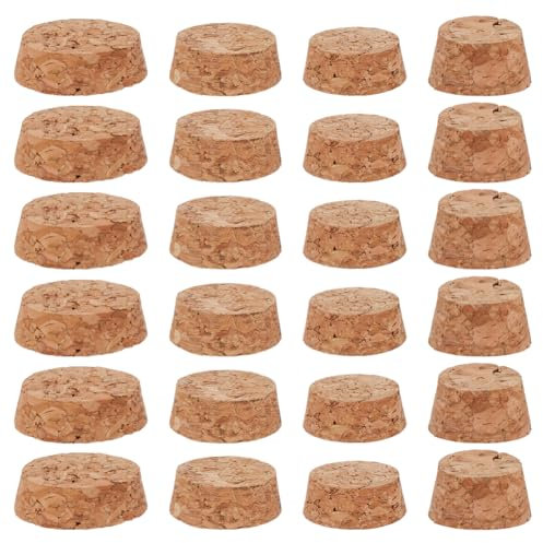GORGECRAFT 36PCS 4 Sizes Tapered Cork Stoppers Wooden Replacement Barrel Plugs Wine Cork Bottle Plug Decanter for Wine Beer Whiskey Decanter Carafe Bottle Glass Bottles Mason Jars