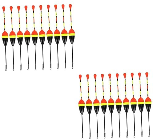 Anneome 20pcs Sea Fishing Floats Carp Fishing Rigs Shape Bobber Tool Buoy Bright Floats for Noiseless Casting