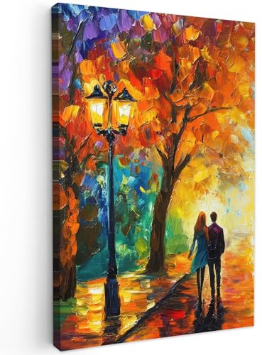 MuchoWow© Wandbilder Groß XXL Schlafzimmer Home Deko Wohnung Bild - Kunst | 80x120 cm - Wohnzimmer Fotoleinwand Wand Bilder Leinwand Wall Decor Ehepaar - Liebe - Wald