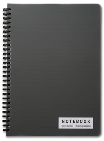 DOODLE B5 Notizbuch-Tagebuch, wasser- und staubdicht, weiche Ringspirale für komfortables Schreiben, liniert, 160 Seiten, 80 g/m², perfekt für Schule, Uni und Büro, Schwarz