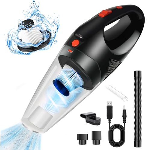 Cordless Vacuum Cleaner, Hand Held Vacuum Cordless With Led Light, 120W 9000Pa Suction Window Vacuum Waterproof Hepa Filter, 30Mins Long Runtime Pet Vacuum Cleaner