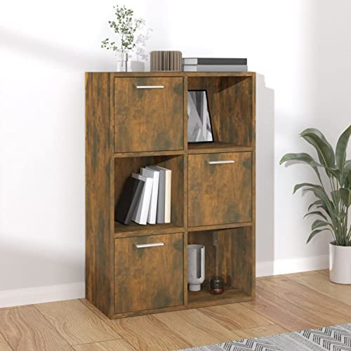 Xichuzi Lagerschrank, Flurschrank, Putzschrank, Besenschrank, Aktenschrank, Schrank Schmal, Aufbewahrungsschrank, Vorratsschrank, Räuchereiche 60x29,5x90 cm