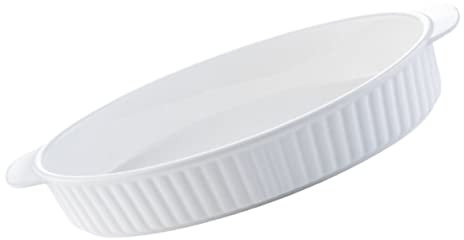 CONGARTENO Teglia Ceramica Da Forno Doppio Manico Con Forma Allungata Per Arrosti Torte e Cibo Al Forno Facile Da Pulire e Resistente