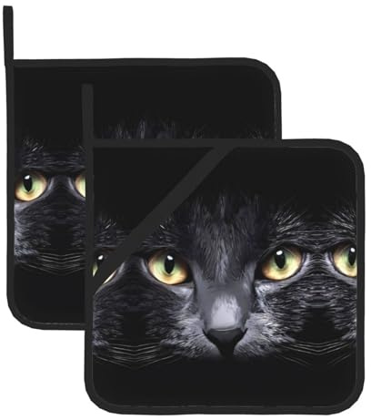 Set di presine resistenti al calore con stampa di gatti - Cuscinetti caldi anti-scottature per cottura, grigliate, barbecue e cucina
