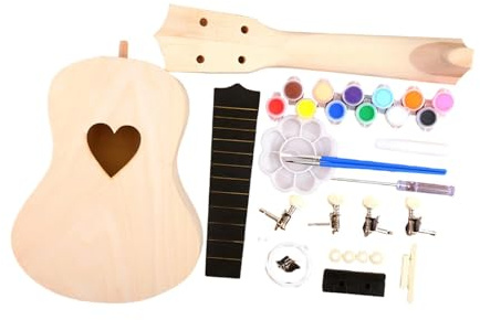 Kit fai da te per ukulele per bambini principianti 4 corde pittura legno costruire il proprio