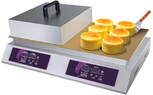 Macchina per waffle, macchina per pancake commerciale - Macchina per muffin e soufflé elettrica antiaderente con controllo della temperatura da 60 a 240 °C, in acciaio inossidabile per cucin
