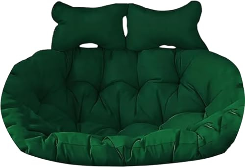 Eierkissen, doppelt hängender Schaukel-Loungesessel, weiches, tiefes Kissen, 2-Sitzer-Polster für den Außenbereich mit Bändern, vollständig gefüllt, kollabiert nicht(E,150 * 110cm/59 * 43in)