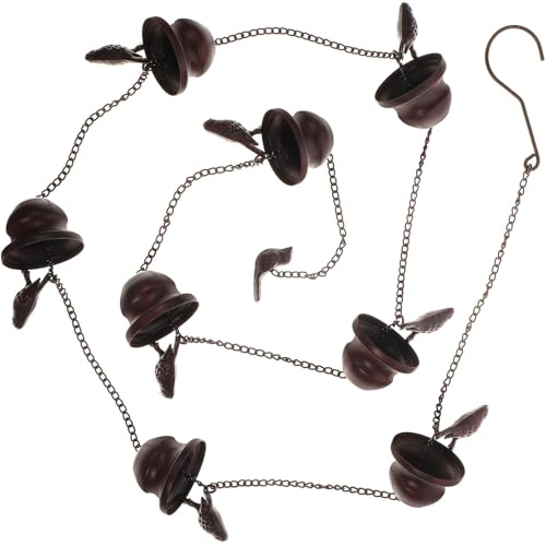 Anneome Catena della Pioggia in Metallo Tazze Decorative da 2,4 m per Giardino e Cortile, Catena Antipioggia per Grondaia Esterna Resistente e per Sostituzione Grondaie Tradizionali
