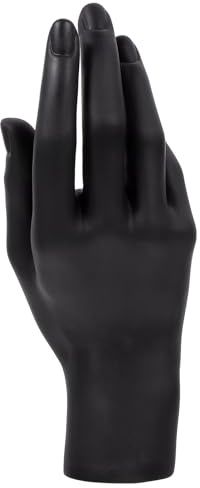 KONTONTY Schmuck Ringständer Handmodell aus Kunststoff Schwarze Rechte Hand Schmuckhalter für Armbänder Ringe und Schlüssel Dekoration für Zuhause und Ladeneinsatz