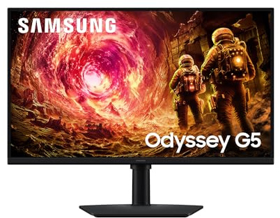 Samsung Moniteur Gaming Odyssey G5 (S27FG506EU), Flat, 27, 2560x1440 (QHD), IPS, 180 Hz, 1ms, Compatibilité G-Sync, HDMI, Display Port, Entrée audio, HAS, Pivot