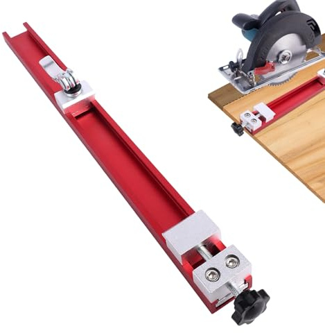 Carril Guía para Sierra Circular Compatible con Bases de Sierra 12 Pulgadas, Aleación Aluminio Ajustable Guía Básica de Máquina Corte con Sistema Doble Bloqueo para Carpintería Recorte Fresado