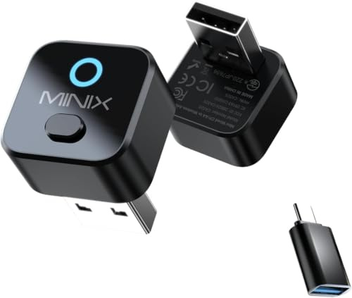 MINIX CA525 Wireless CarPlay & Android Auto Adapter, Version 2026 2-in-1 kabelgebunden auf kabellos, One-Touch-Umschaltung, kompatibel mit USB-A/C, WiFi 6 & Bluetooth 5.4, für iOS 10+ und Android 11+