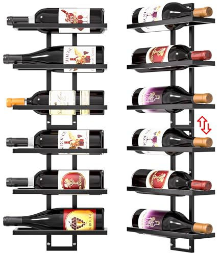Alytree Weinregal Wand für 12 Flaschen, Weinregal Metall, Flaschenregal Geeignet für Hausbar, Küche, Restaurant und Weinkeller