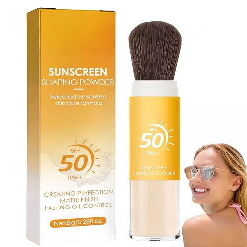 Poudre solaire pour le cuir chevelu, Poudre de protection solaire SPF 50 avec pinceau applicateur, Contrôle du sébum et fini mat – Stick solaire pour cuir chevelu Femmes et Hommes (1Pièce)