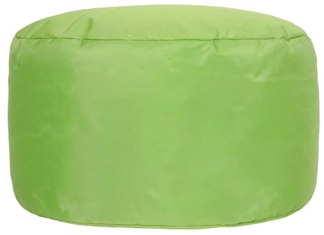 Bean Bag Bazaar Outdoor Sitzsack Hocker mit Füllung, Grün | In Deutschland Hergestellt, Sitzsack Pouf Hocker, Wasserabweisender Stoff, Fußhocker für das Garten und Terrasse