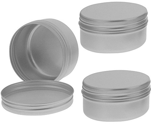 Schraubdose 50ml, Alu-Tiegel aus Aluminium, m. Schraub-Deckel, leer, Kosmetex Kosmetik-Dose, Cremedose, 3× 50 ml
