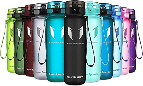 Super Sparrow Trinkflasche - Tritan Wasserflasche - 1000ml - BPA-frei - Ideale Sportflasche - Sport, Wasser, Fahrrad, Fitness, Uni, Outdoor - Leicht, Nachhaltig