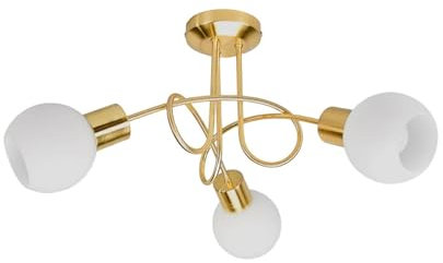 Ceiling Light 'Elaina' dimmable in Gold Made of Metal for e.g. Living Room & Dining Room (3 Light Sources, E14) from Lindby | Ceiling lamp, lamp
