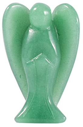 Anawakia Engel Edelsteine Steine deko Kristalle Amethyst mondstein rosenquarz Fengshui Edelstein Kristall Engel Figuren Schutzengel Talisman Glücksbringer (Grün)