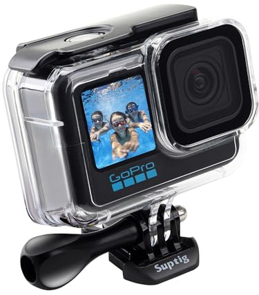 Suptig Wasserdichtes Gehäuse für GoPro Hero 12 Hero 11 Hero 10 Hero 9 Schwarz Wasserdicht 60 m