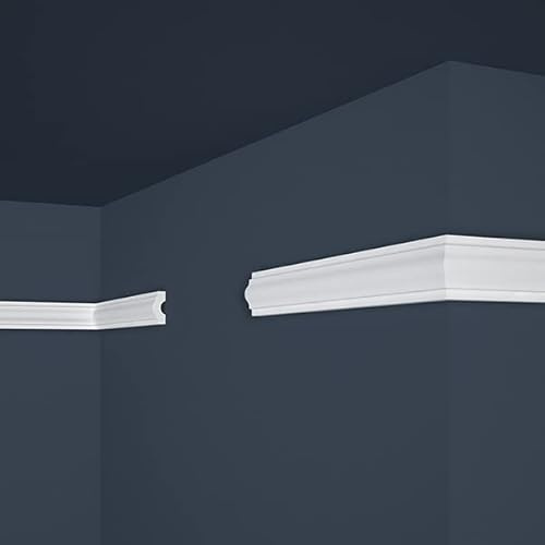 PROVISTON | Zierleiste | Polystyrol | 18 x 38 x 2000 mm | Weiß | Wandleiste | Überstreichbar | Einfache Montage | Hochwertig | Stabil und Leicht | 30 Meter