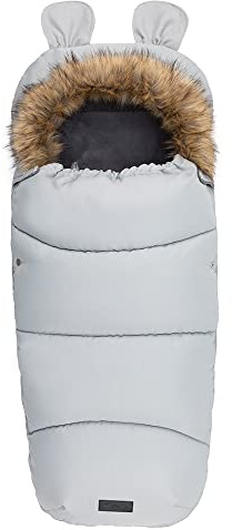 MoMi Sacco termico universale 45 x 95 cm ideale per le navicelle, passeggini, seggiolini auto, ovetti, bob, adatto sia per le cinture a 3 o 5 punti, cappuccio con finto pelo staccabile