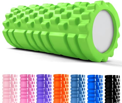 unycos - Foam Roller【Carico 130 kg】Rullo Massaggio Muscolare per Gambe, Schiena, Braccia, Trigger Point, Automassaggio, Yoga, Pilates, Physio, Fitness | Ultraleggero in EVA Dura 33x14 cm (Verde)