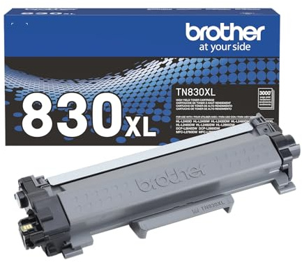 Brother Genuine TN830XL Black High Yield Printer Toner Cartridge - Print up to 3,000 Pages(1)