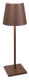 Zafferano, Poldina L Schreibtischlampe, Tragbare und Wiederaufladbare Tischlampe mit Touch Control, Geeignet für Wohnzimmer und Außenbereich, Dimmer, 2200-3000 K, Höhe 49,7 cm, Farbe Corten