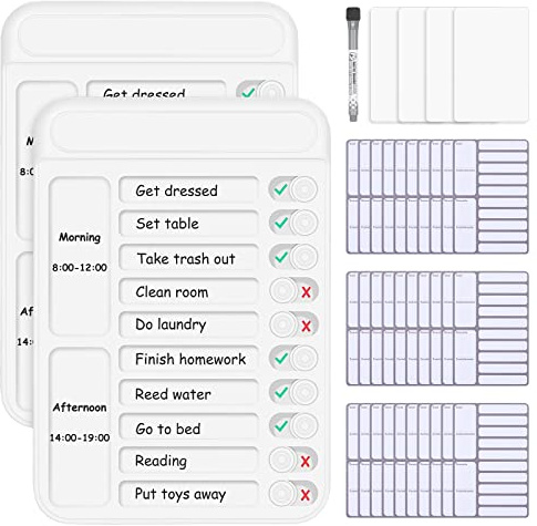 2xAufgabendiagramme für Erwachsene, To-Do-Liste, Checklisten-Tafel, Planungstafeln mit 30 leeren Checklisten, 4xKarton für Gewohnheitstracker oder Tages- und Wochenplaner
