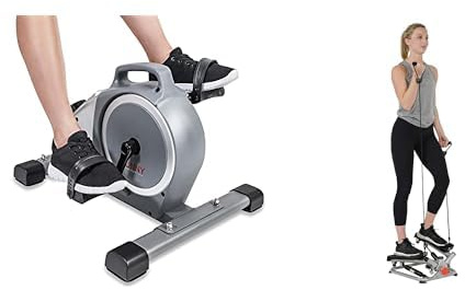 Sunny Health & Fitness Fahrrad für unter den Schreibtisch SF-B020026 + Gesamt-Körper Fortgeschrittener Stepper SF-S0979