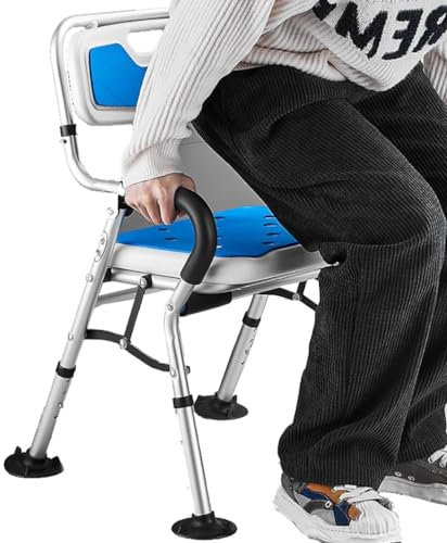 Badhocker,Duschhocker Höhenverstellbar,Badewannenhocker,Klappbarer Tragbarer Badewannenhocker,für Senioren Behinderte und Schwangere B