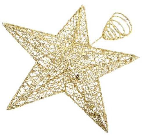 OFFSCH Puntale Albero Di Natale Stella in Ferro Battuto Dorato Spirali Intrecciate Per Decorazioni Di Alberi Di Natale Naturali e Artificiali