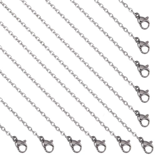 SUNNYCLUE 20 Packung 24 Zoll/0.6 m 2 mm 304 Edelstahl Halsketten Großpackung Mit Silbernen Halsketten Herstellungskette Aus Metall Mit Karabinerhaken Kabelketten Halsketten Für Schmuckherstellung Zube