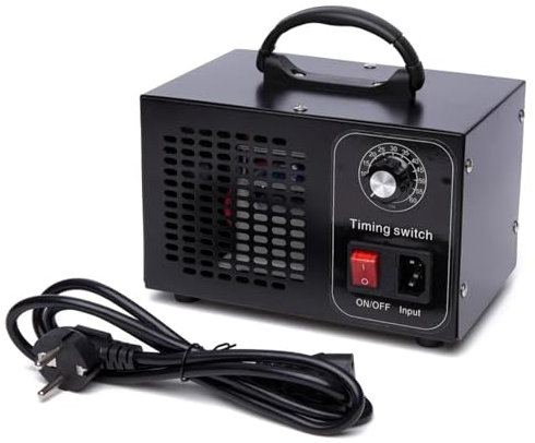 Ozongenerator 60,000mg/Std Ozongerät, O3 Ozongenerator Auto Ozon Luftreiniger mit 60Min Timer bis zu für Wohnung, Klima Desinfektion Reiniger Auto Ozone Generator (Schwarz)