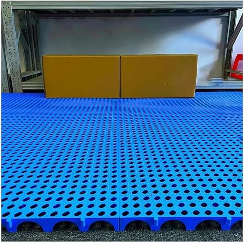 MekUk Kunststoffpalette Kunststoffpalette, leicht, schachtelbar, Bodenpaletten, atmungsaktive Gitter for Garage, Supermarkt, Lager, 1 Packung für Zwinger, Garten, Keller, Patio (Size : Blue-60x30x3cm