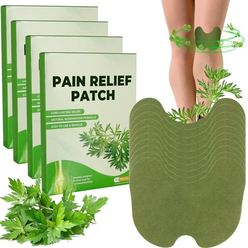 40 Pcs 13cmx10cm Knee Pain Relief Patches, Heat Patches for Knee, Wormwood Herbal Knee Pain Relief Patch for Relieves Muscle Soreness in Knee, Neck, Shoulder, Back