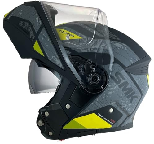 Casco Modular GULLWING Navigator Negro Amarillo y Gris Homologación 22.06 Con Doble Visor P/J (L 59/60)