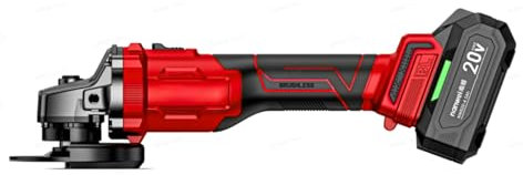 Akku Winkelschleifer mit 2x 5.0Ah, 9500 RPM Winkelschleifer 125 mm Bürstenlos Akku Trennschleifer, Akku Flex mit Trennscheiben, Schleifscheibe zum Schneiden, Rostentfernung