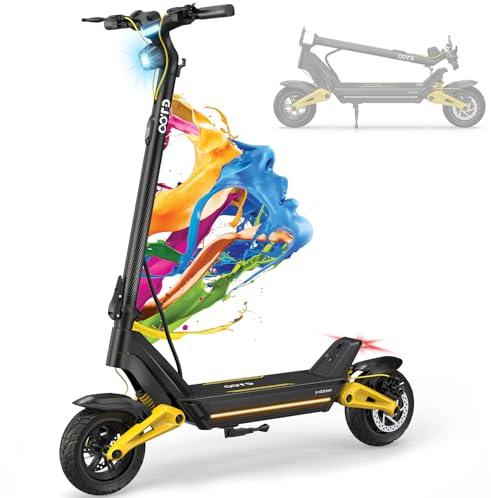 OOTD S10 Trottinette Electrique Adulte, 10 Pneus Tout Terrain Trotinette Électrique avec Batterie 48V 20AH Autonomie 80km, Ecran LCD & Double Amortisseur, Trotinette Adulte Electrique Moteur 1400W