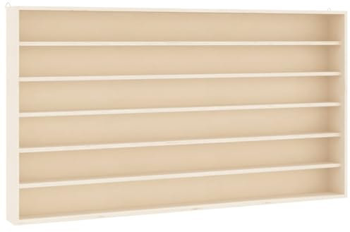 vidaXL Sammlervitrine aus Holz mit 6 Regalen, Wandvitrine für Wohnzimmer Esszimmer Schlafzimmer, Wandregal Hängeregal Schaukasten