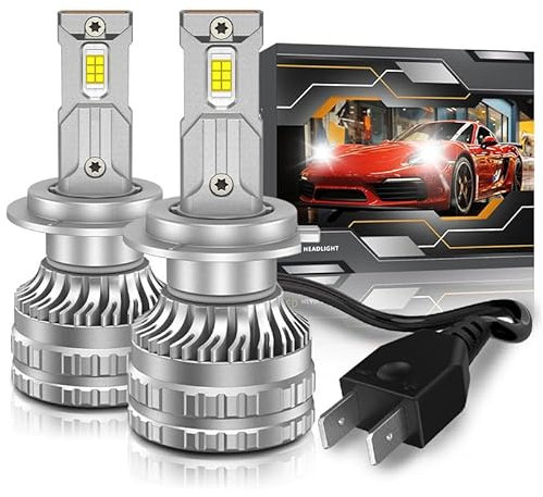 Kairiyard LED H7 Lampadine per fari a LED 6000K Hi LO Beam 60W 6000Lumen Fendinebbia Kit DOB Chip Estremamente Luminoso 2 Lampade Rotazione a 360° Bi-Xeno Conversione Tutto in Uno