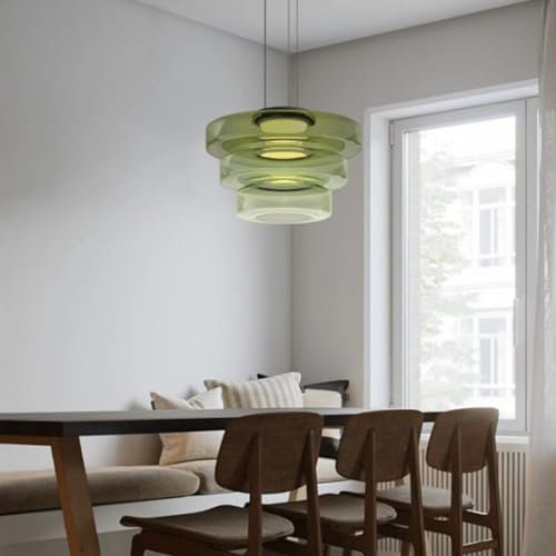 Ceiling Light,Nordic Single Green Glass Hanging Pendant Lights,Vintage Farmhouse Dining Room Light Bathroom Hotel Hallway and Corridor