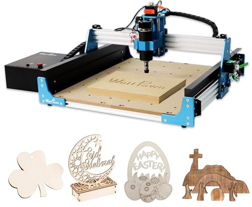 WolfPawn CNC Router Machine Desktop CNC 3 Axis, CNC Milling Machine for Metal Wood Acrylic, GRBL Control Engraving Machine with 500W Spindle,Machine Woodworking Industrial Application(4040 PRO)