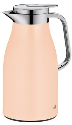 alfi SKYLINE 1,0 l, pastel aprikos, isoleringskanna i rostfritt stål med hygienisk hård glasinsats, vridlås med bekväm tryckknapp, ergonomiskt handtag, perfekt som kaffekanna, tekanna, BPA-fri